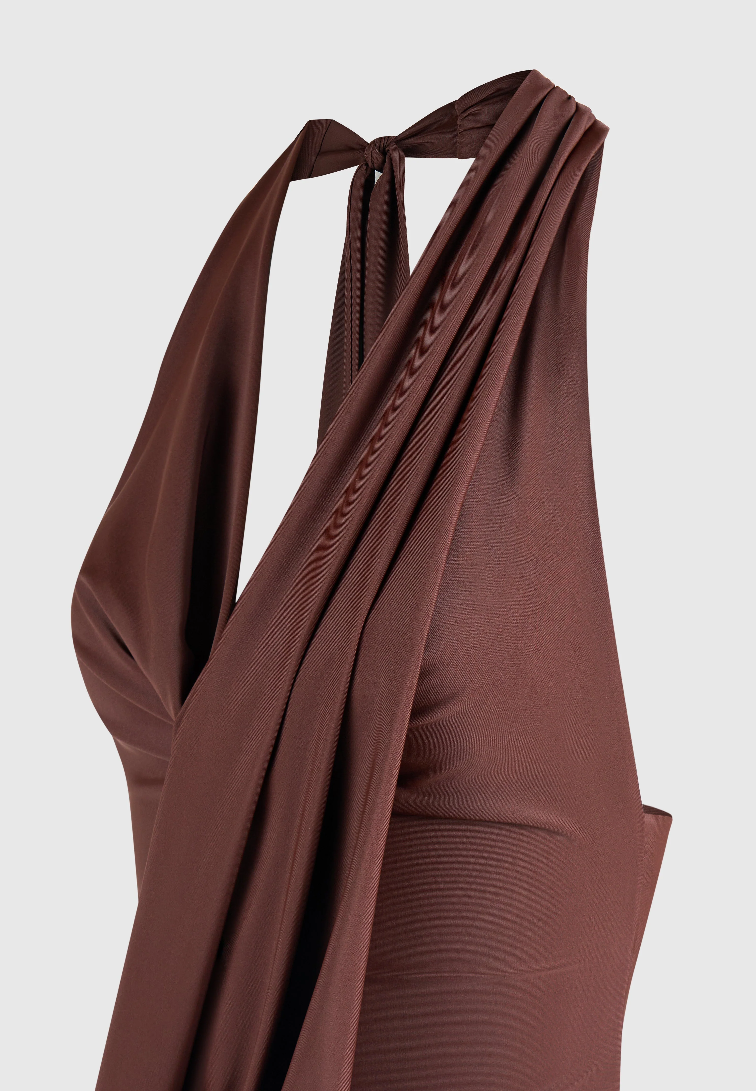 Draped Halterneck Top - Brown - Image 8