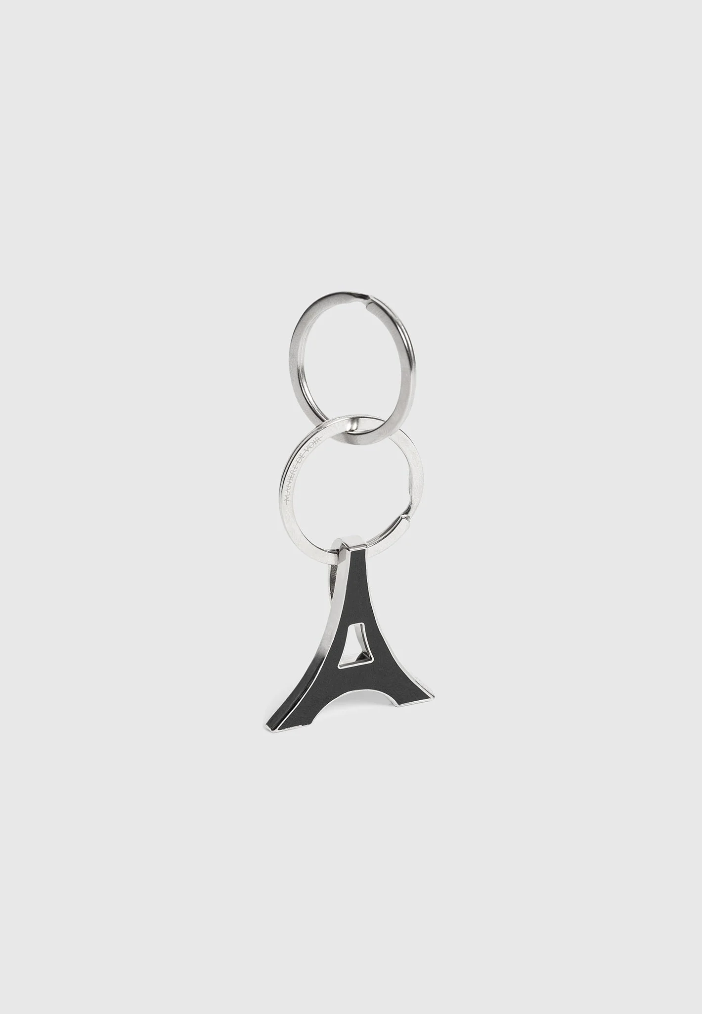 Eiffel Enamel Key Ring - Black/Silver - Image 3