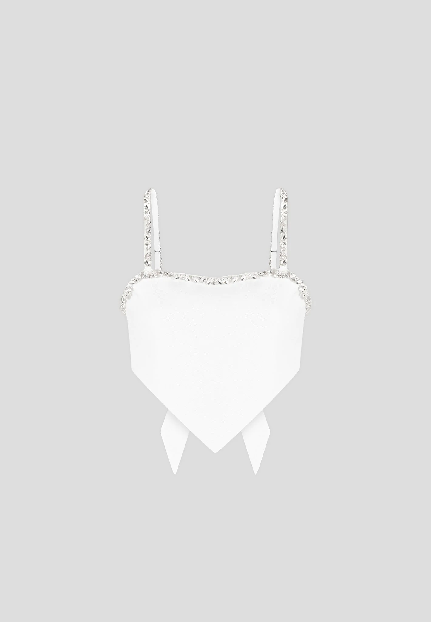 Eloise - Embellished Strap Handkerchief Top - White - Image 4