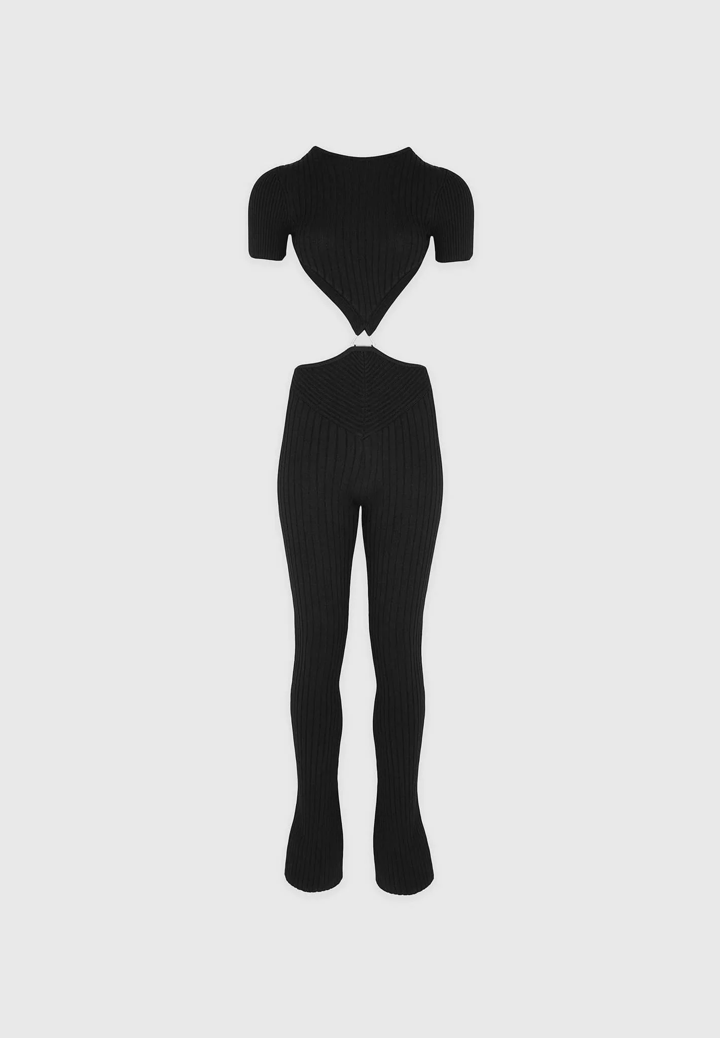 Knitted Backless Jumpsuit - Black - Image 7