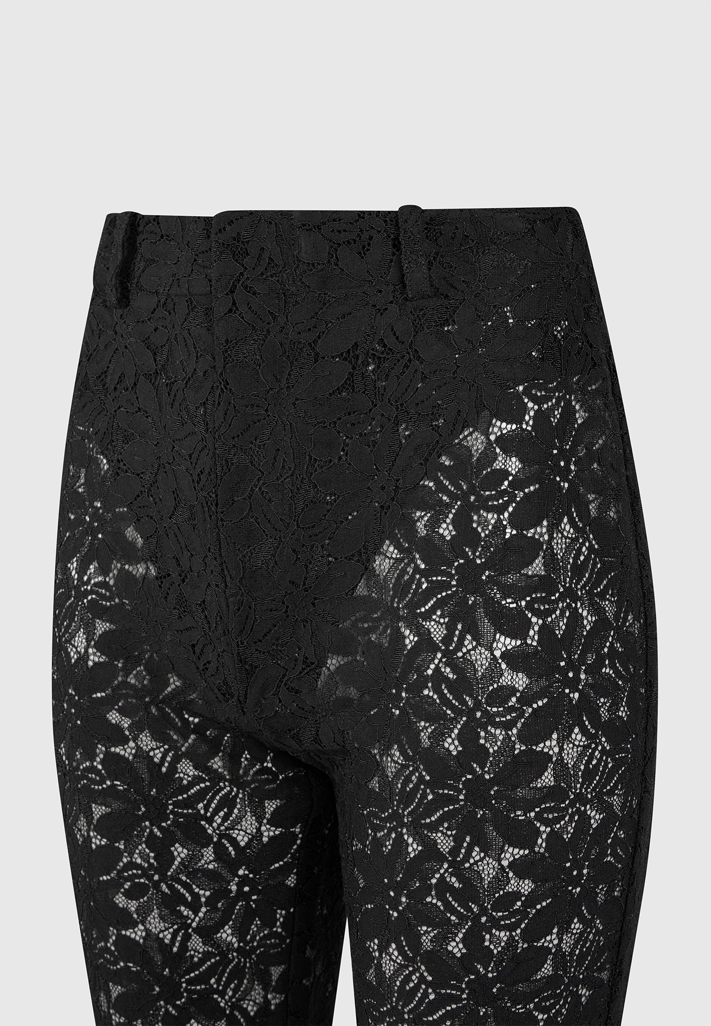 Lace Fit and Flare Trousers - Black - Image 7
