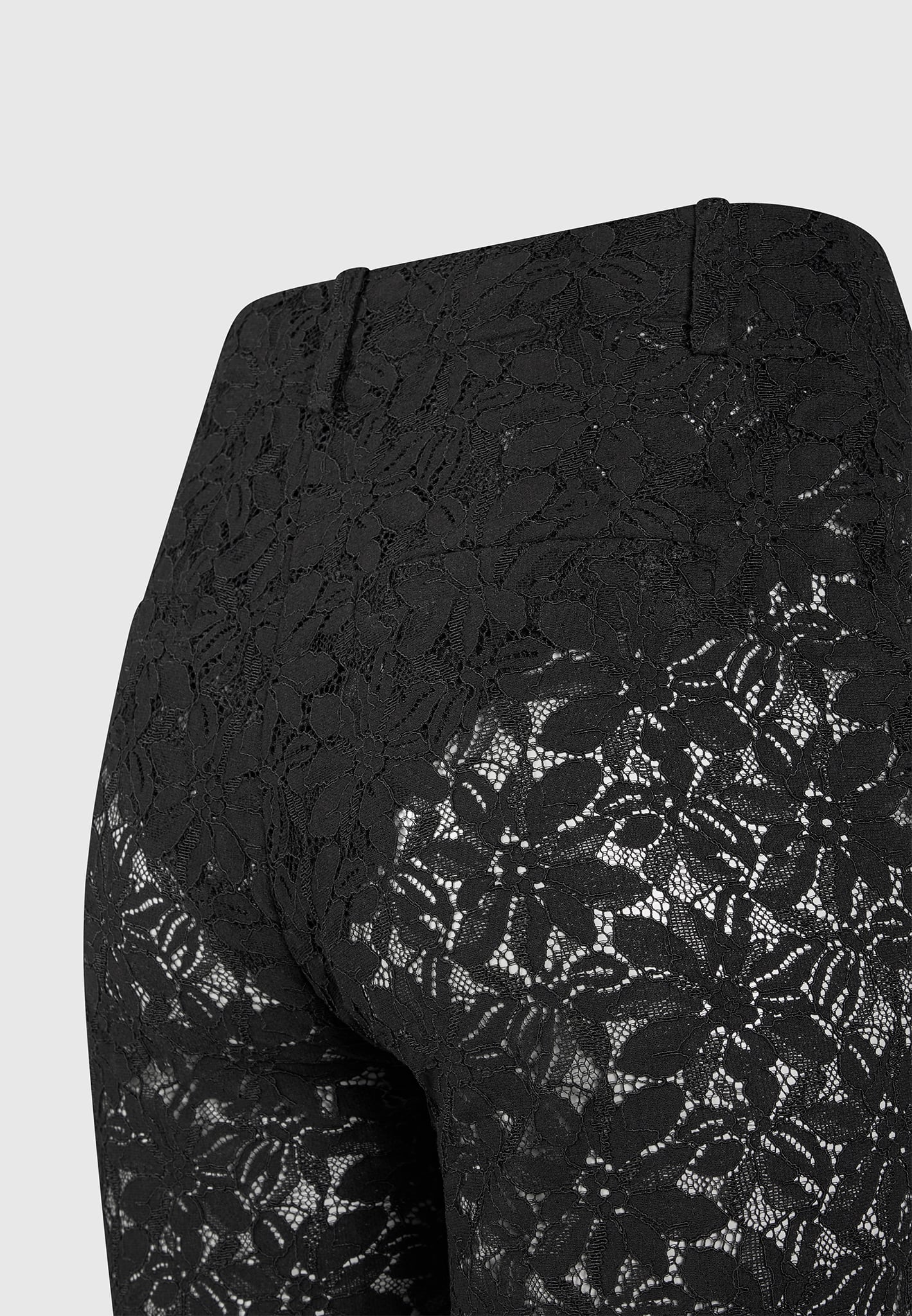 Lace Fit and Flare Trousers - Black - Image 8