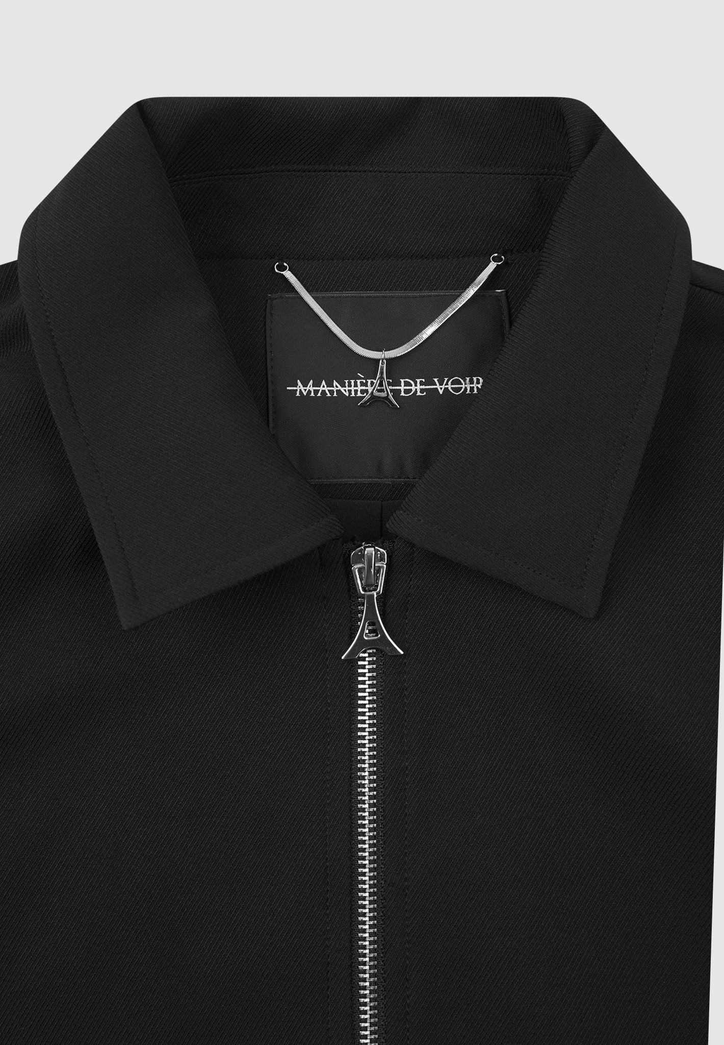 Leather Panelled Varsity Jacket - Black - Image 6