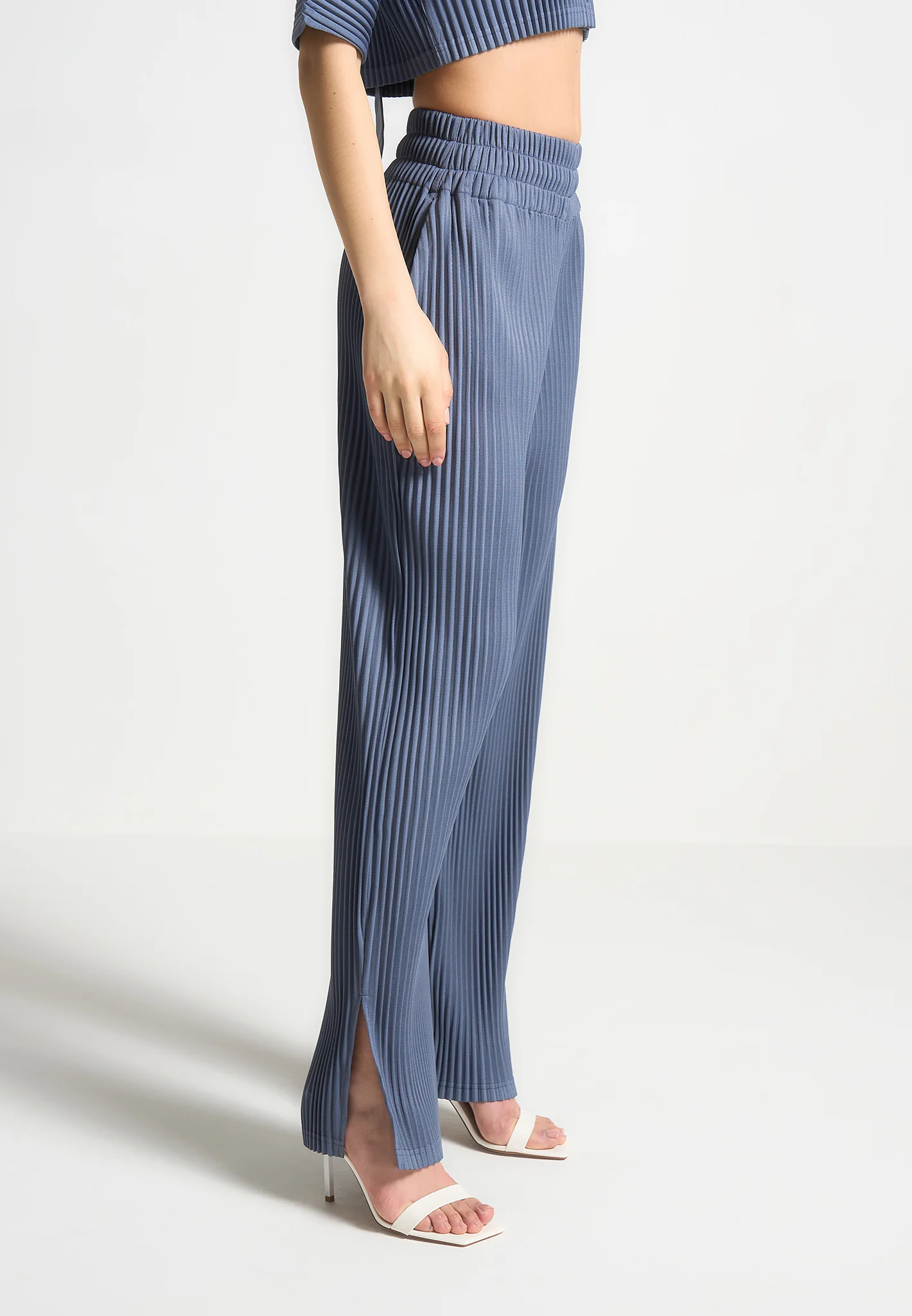 Lila - Pleated Trousers - Steel Blue - Image 3