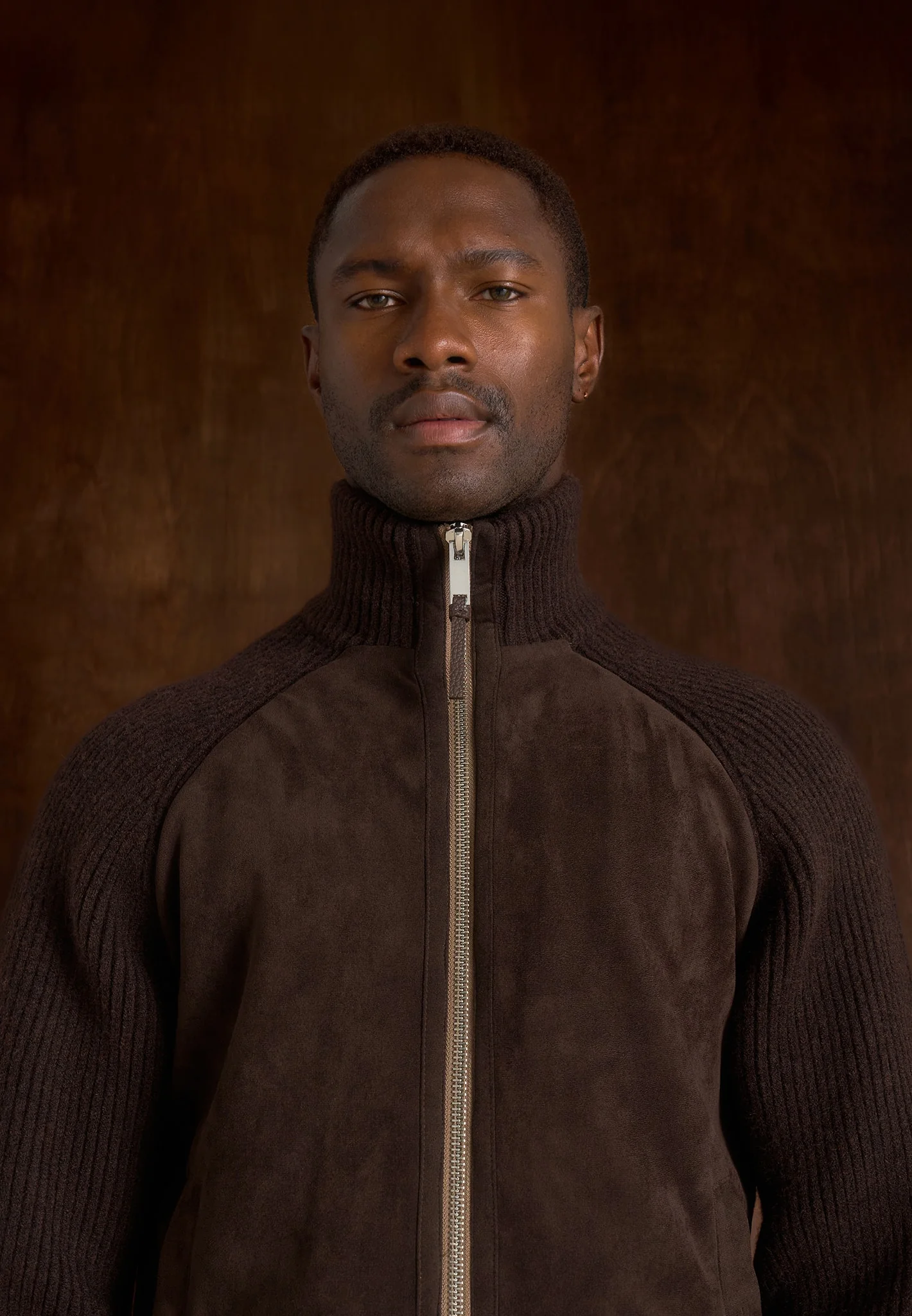 Rami - Suede & Knit Jacket - Brown - Image 4