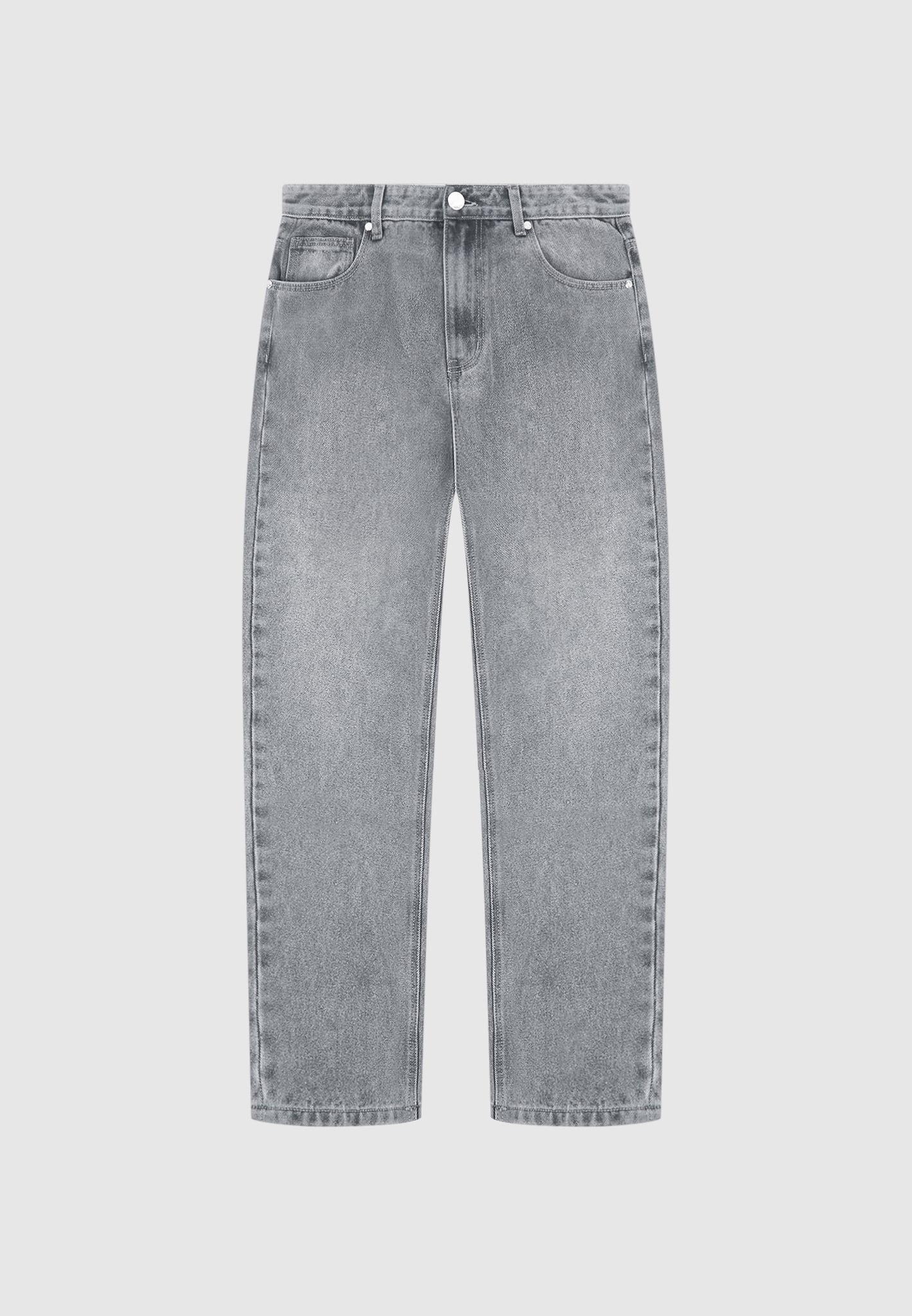 Regular Fit Jeans - Washed Grey - Image 3