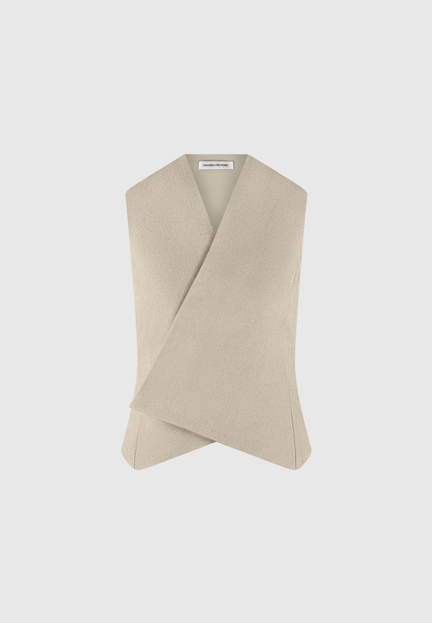 Laurence - Tailored Wrap Waistcoat - Beige - Image 4
