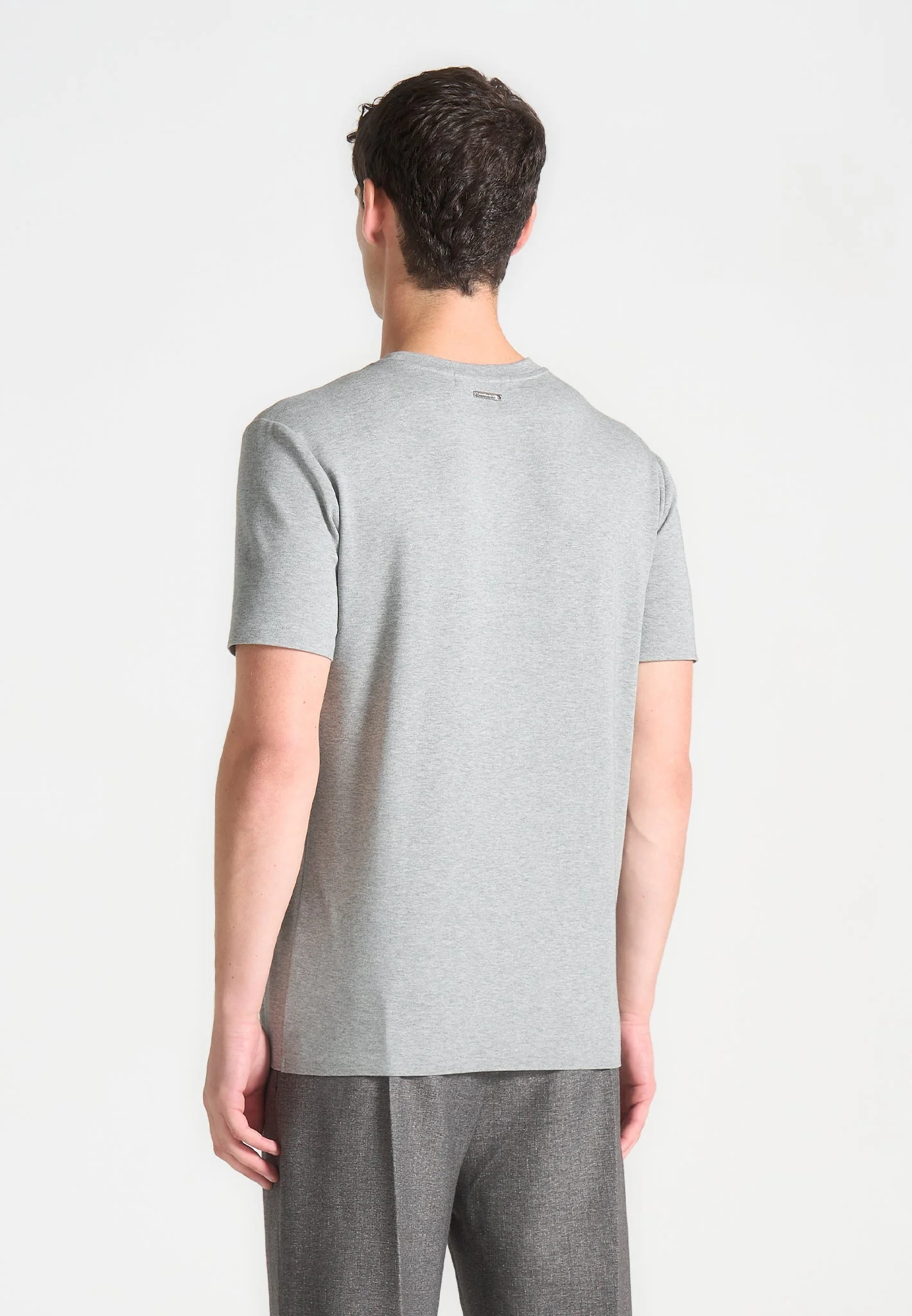 TS002 - Regular Fit Cotton T-Shirt with Pintuck - Grey - Image 5