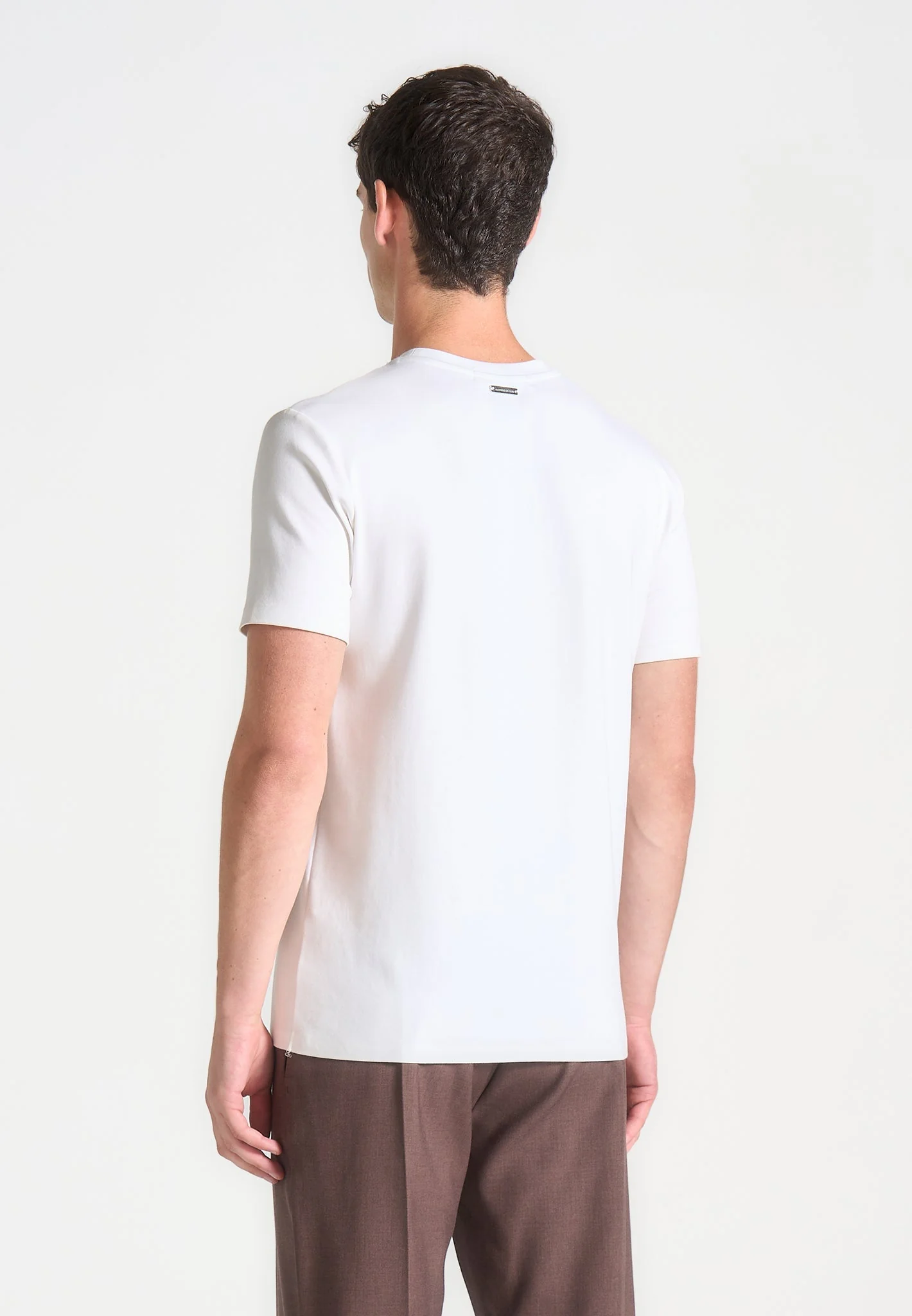 TS002 - Regular Fit Cotton T-Shirt with Pintuck - White - Image 4