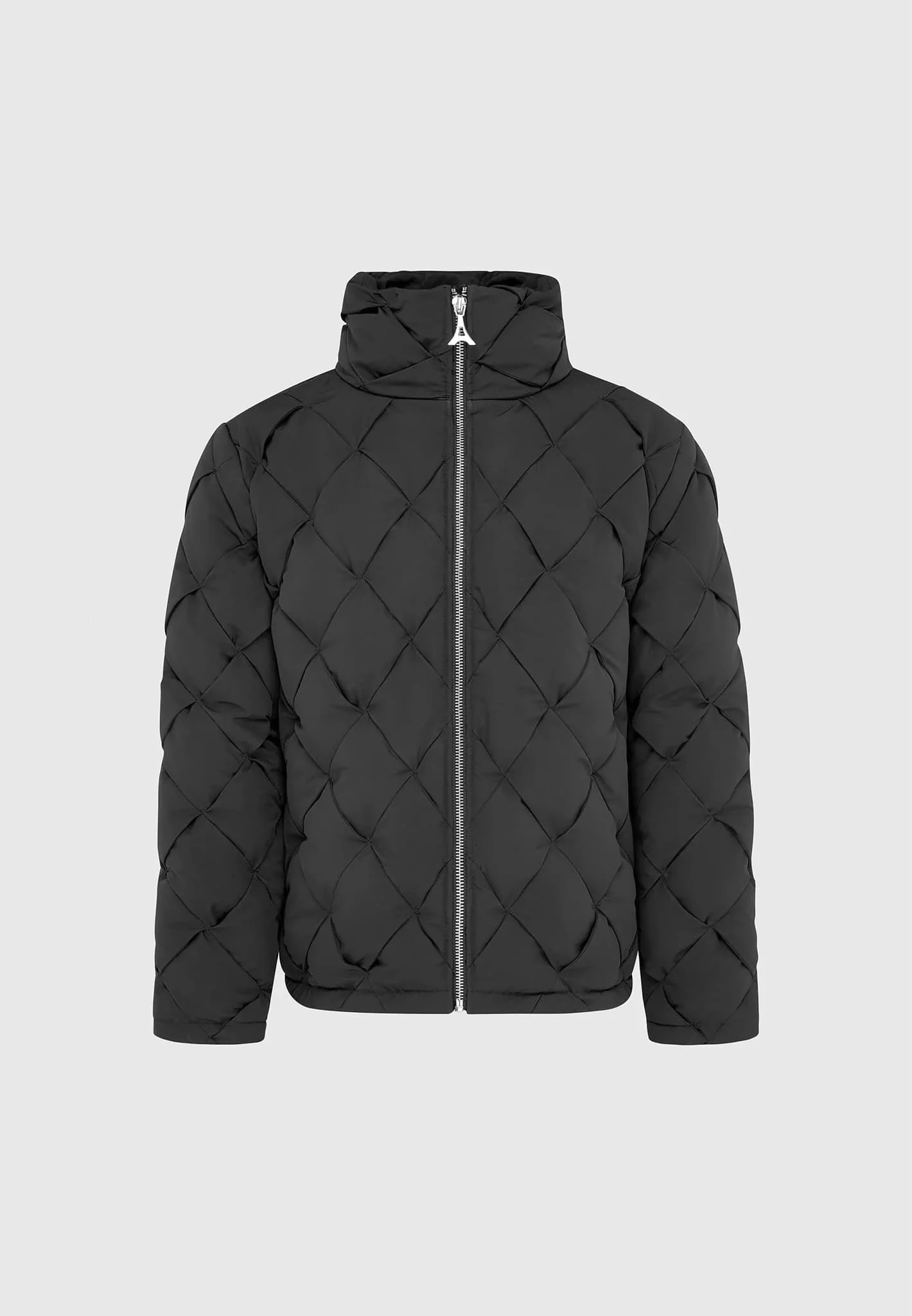 Woven Interlock Puffer Jacket - Black - Image 6