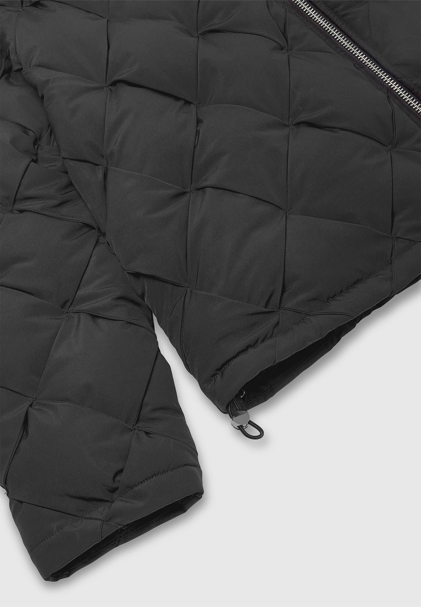 Woven Interlock Puffer Jacket - Black - Image 8